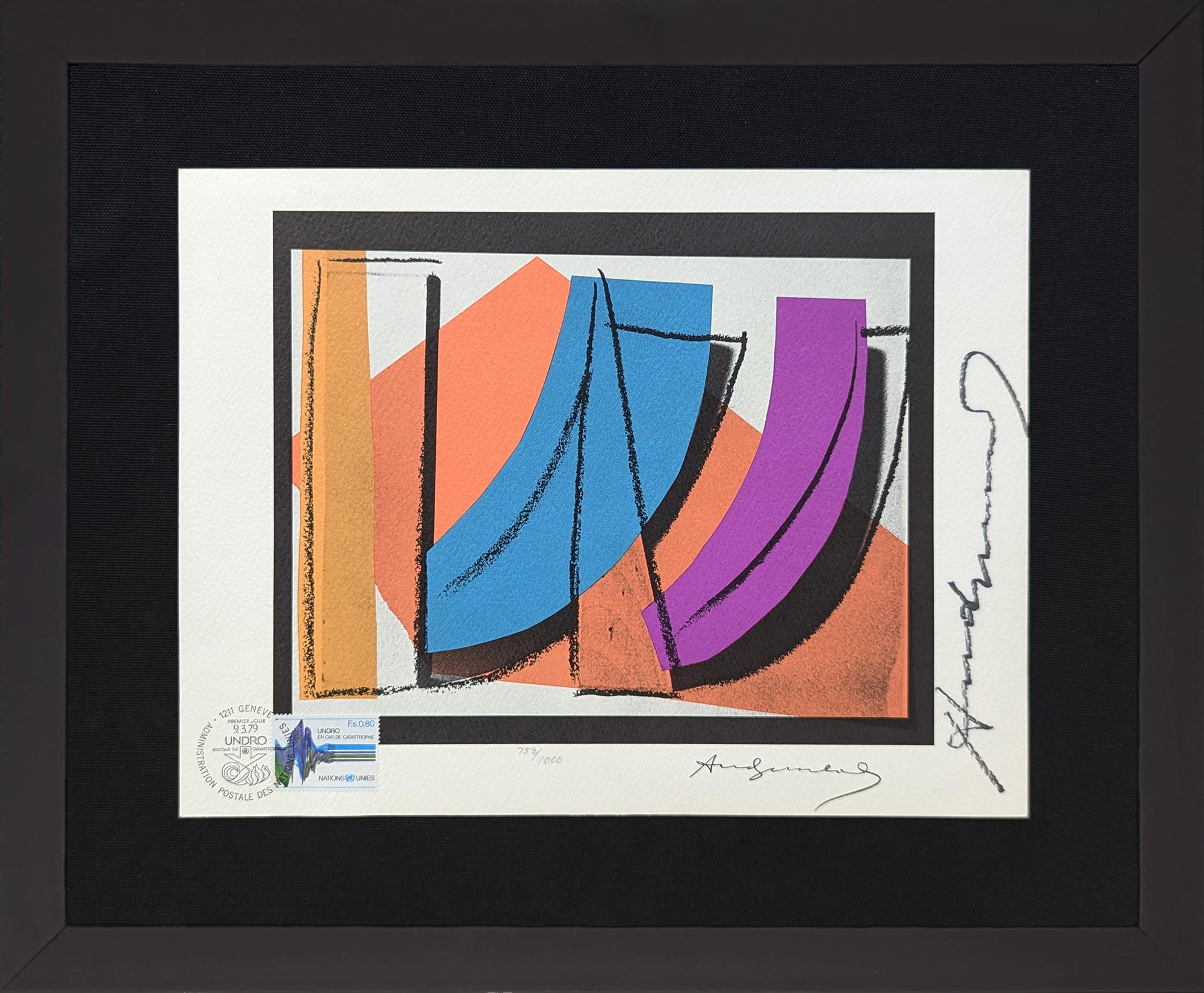 Figurative Print di Andy Warhol - NAZIONI UNITE. Francobollo FS II.185 (edizione limitata firmata a mano)