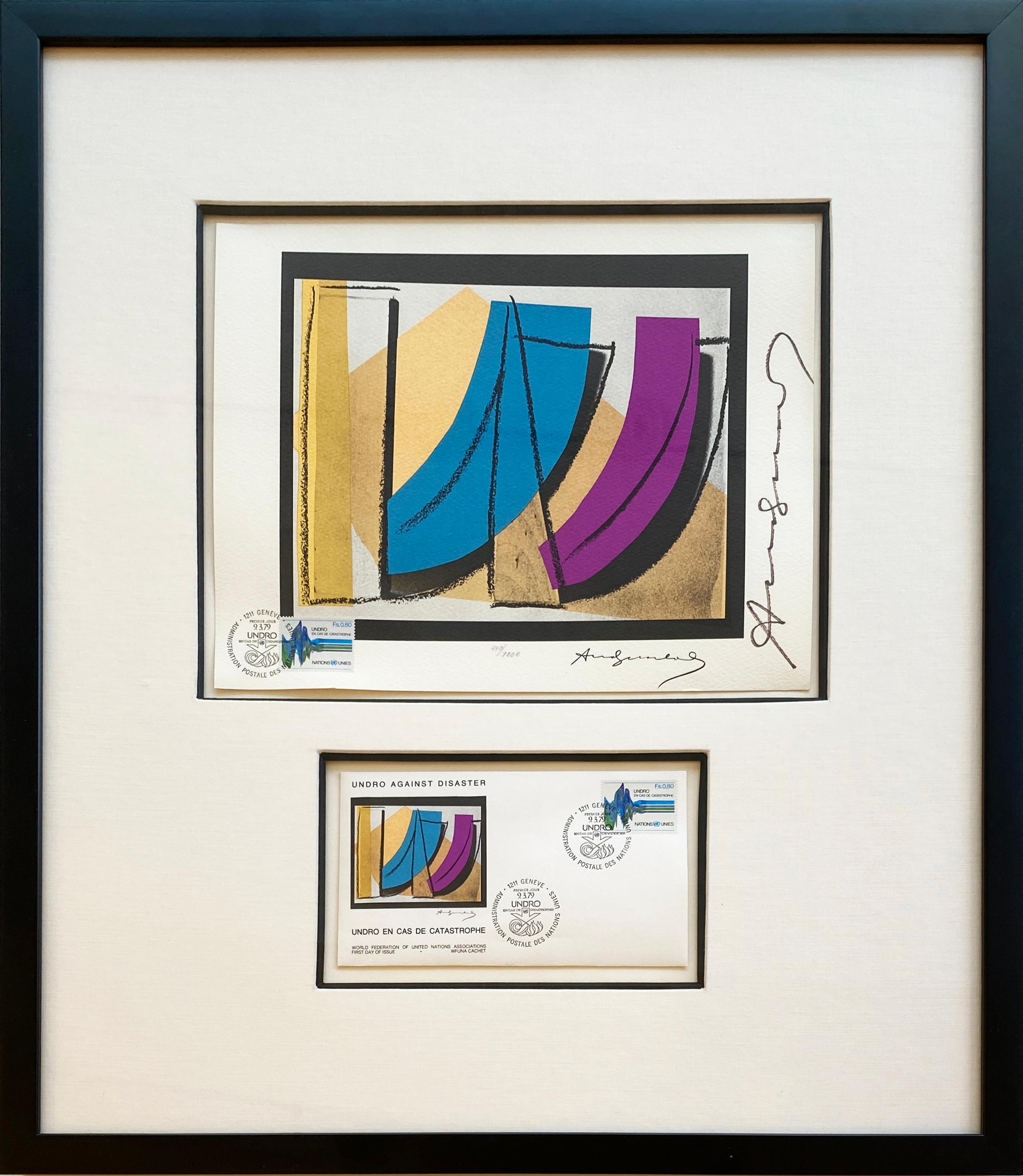 Andy Warhol
U.N. Stempel, II.185, 1979
Offsetlithografie auf Rives-Papier
8 1/2 x 11 Zoll
Aus der Auflage von 1000 Stück, geschrieben am unteren Rand
Vom Künstler sowohl in der rechten unteren Ecke als auch am rechten Rand signiert. 