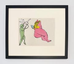 Andy Warhol Lithograph and Watercolor, In the Bottom of My Garden (Plate 18)