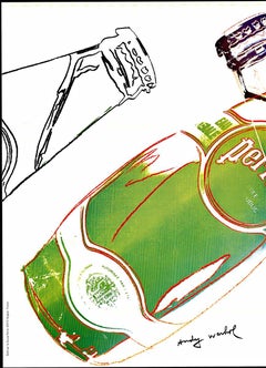 Vintage Andy Warhol Perrier Poster, Original 1983 Pop Art Lithographie, Postfrisch