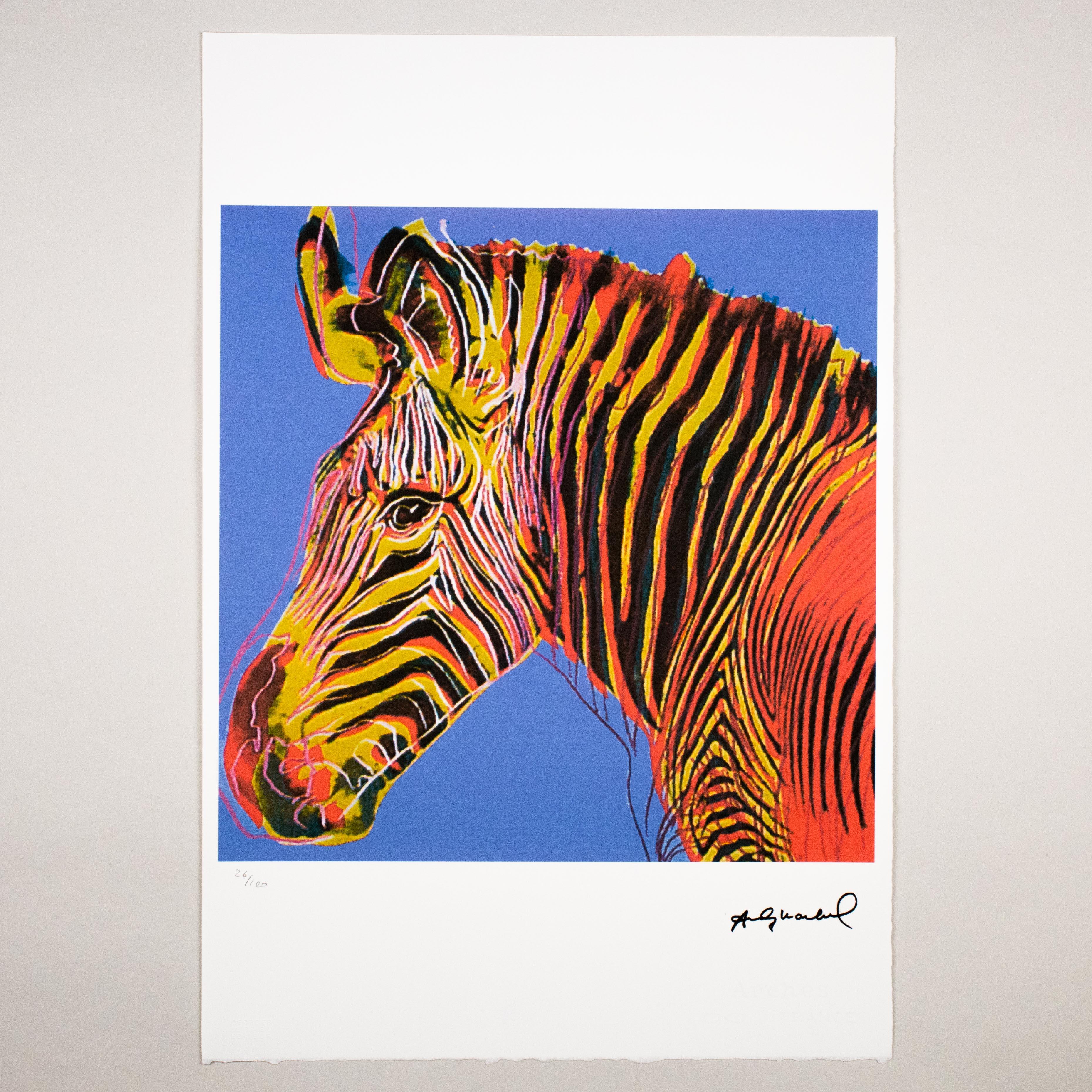 Zebra - 1983 - Original Lithograph - Limited Edition Print - 26/100 pcs. - Brown Figurative Print by Andy Warhol