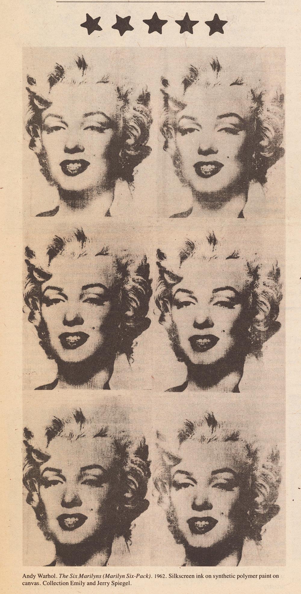Late 20th Century Andy Warhol Retrospective MoMA, 1989