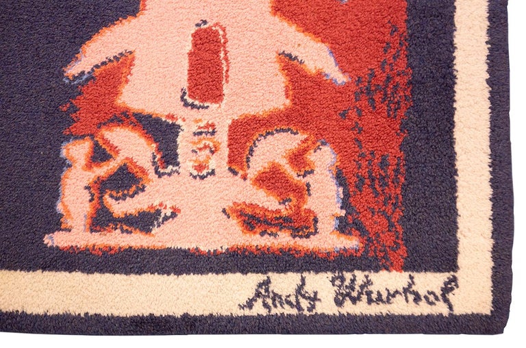 Andy Warhol Rug Hand-Tufted Iconic Pop Art Design For Sale at 1stDibs