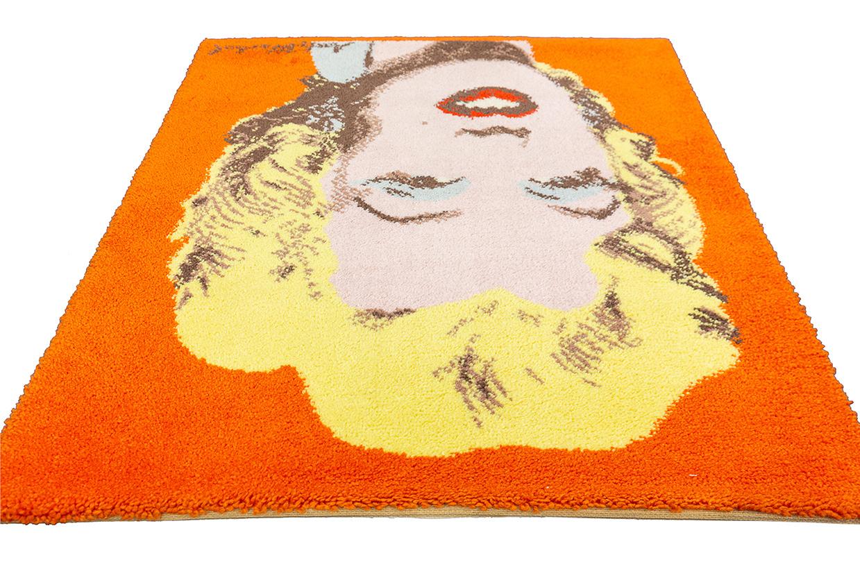 Hand-Knotted Andy Warhol Rug Marilyn Monroe Design For Sale