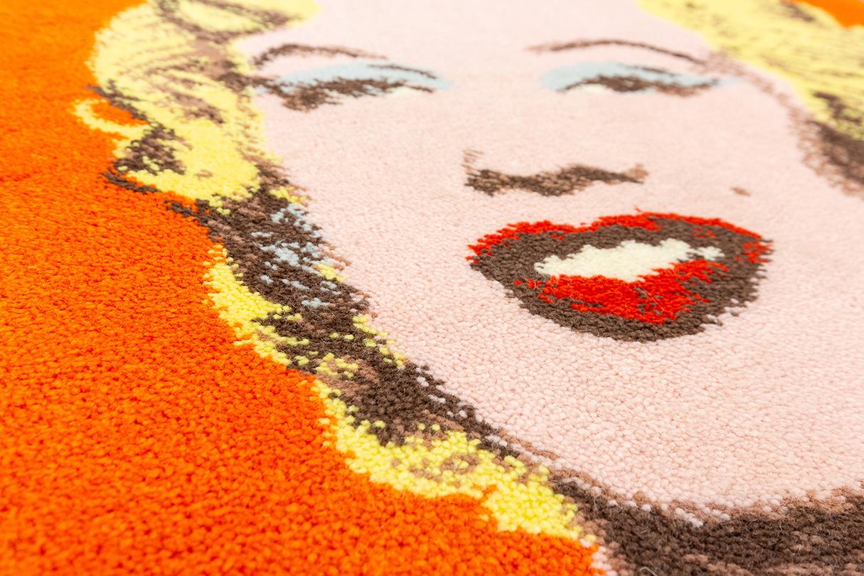 Wool Andy Warhol Rug Marilyn Monroe Design For Sale