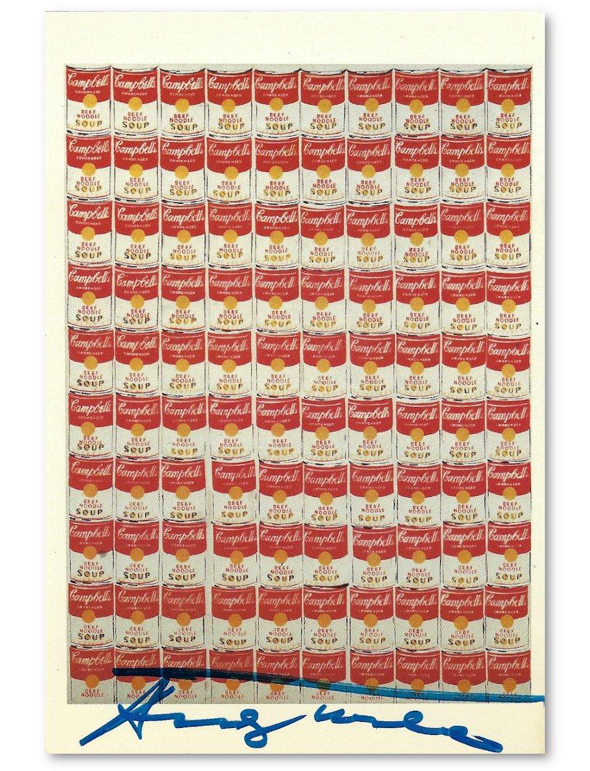 Andy Warhol Signed Campbell's Soup Postcard In Good Condition In Jersey, GB