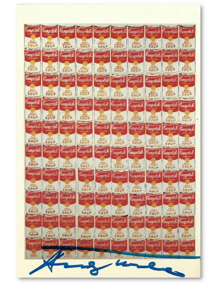 Paper Andy Warhol Signed Campbell's Soup Postcard