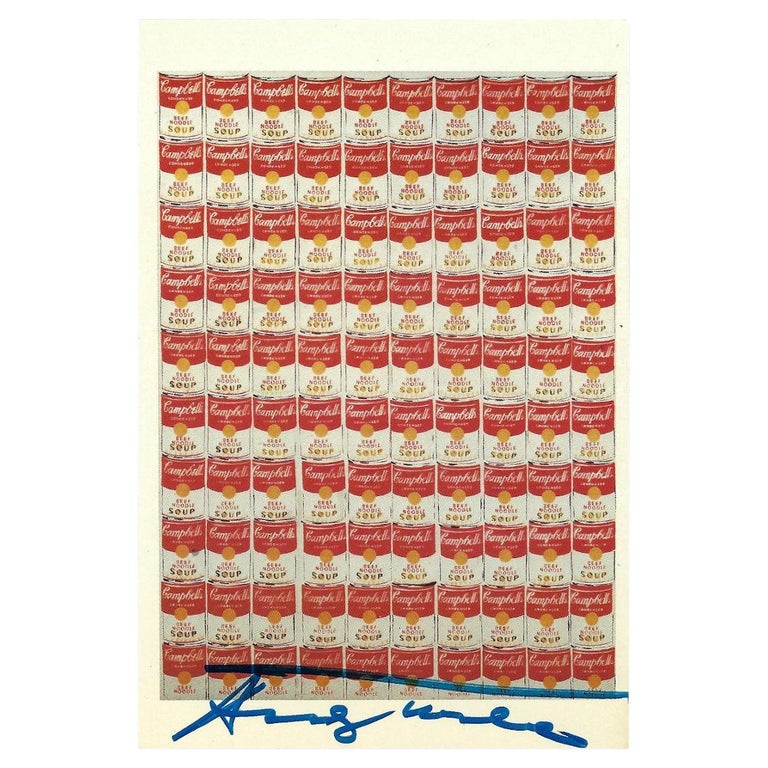 Andy Warhol Signed Campbell's Soup Postcard For Sale