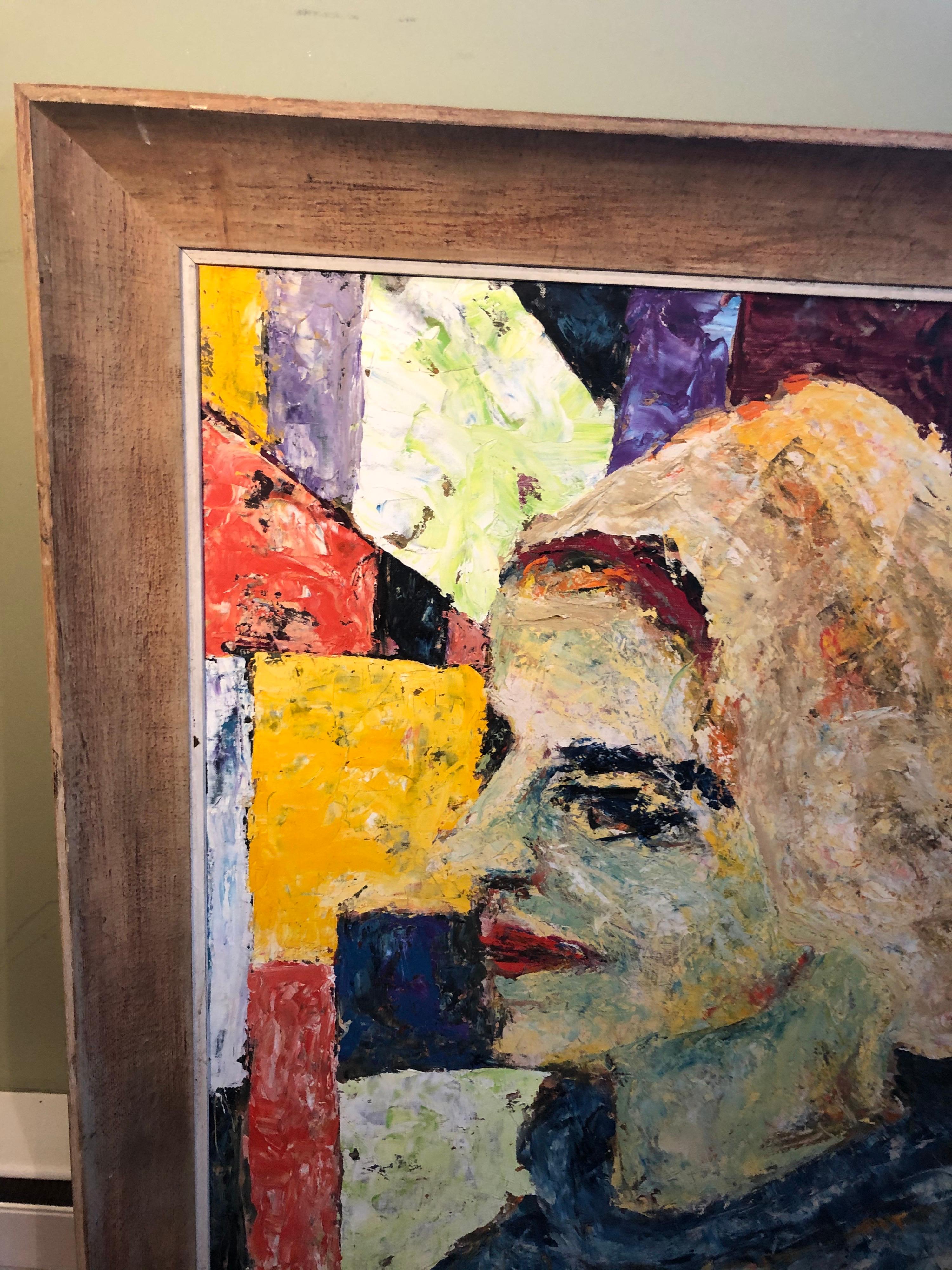 Legno Ritratto di donna ad impasto della metà del secolo in vendita