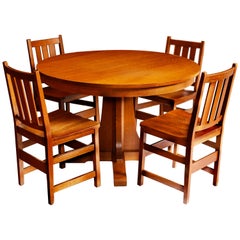 Andy Warhol's Six Stickley Dining Chairs from the Factory and Extending Table