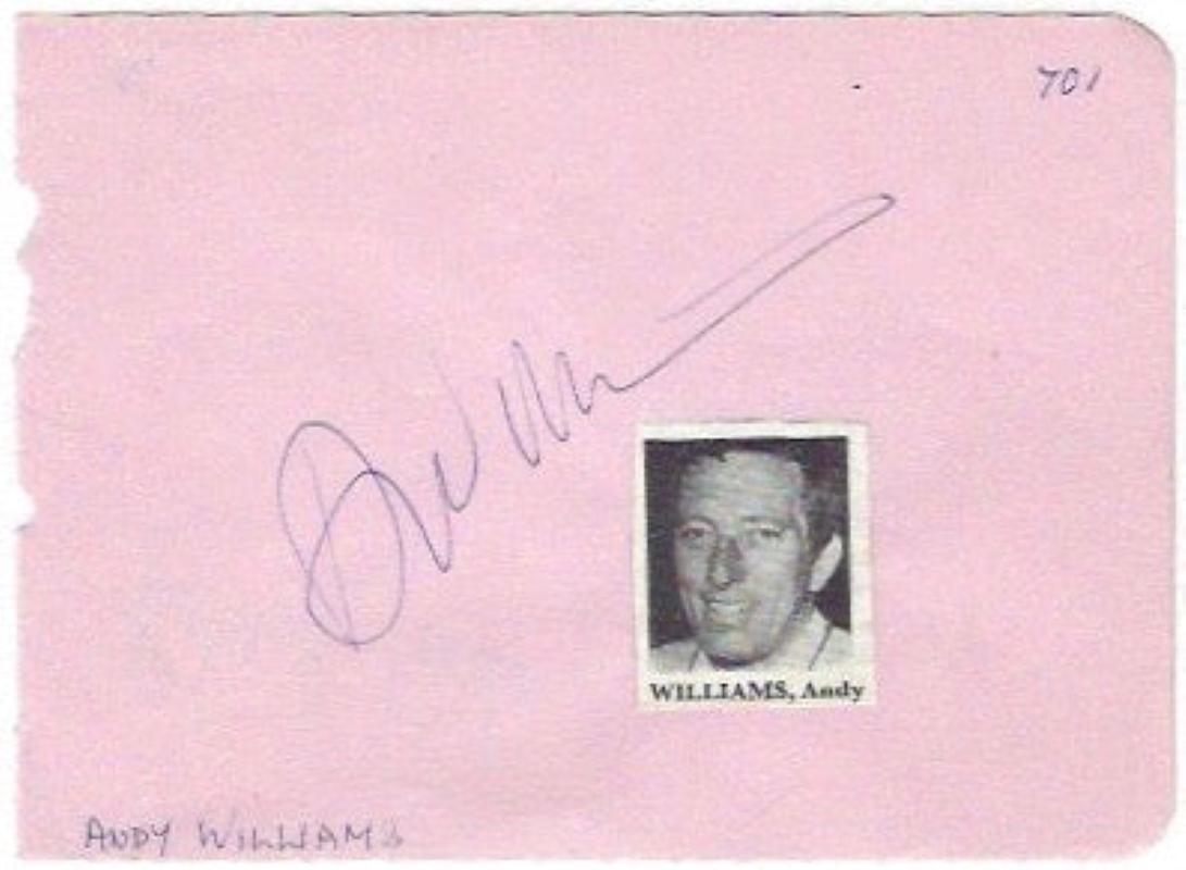Andy Williams-Autographie (Papier) im Angebot