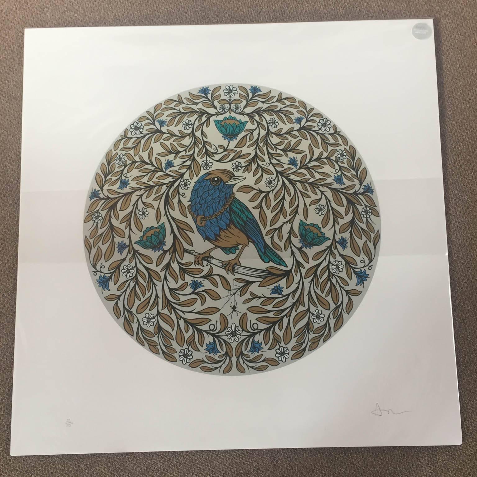 Blue Bird, Andy Wilx, Limited Edition Print, Affordable Statement Art, Bright 1
