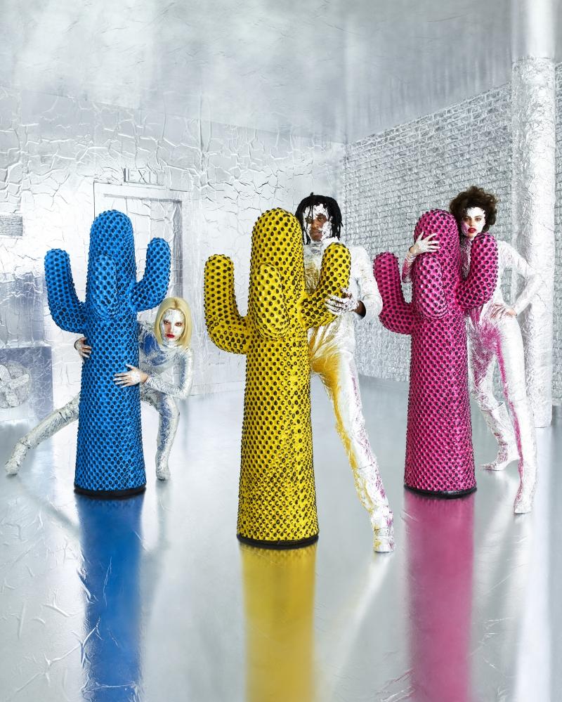 italien Andy's Cactus Yellow Coat Racks Sculpture d'Andy Warhol x Gufram en vente