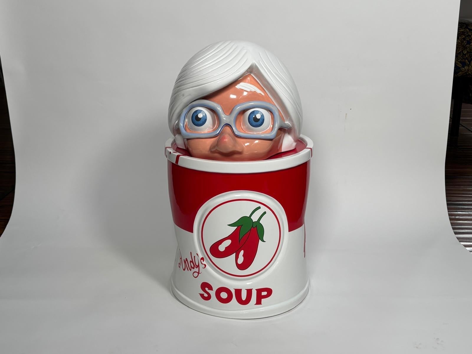 Italiano Scultura in ceramica Andy's Soup di Massimo Giacon per Superego Editions, Italia in vendita