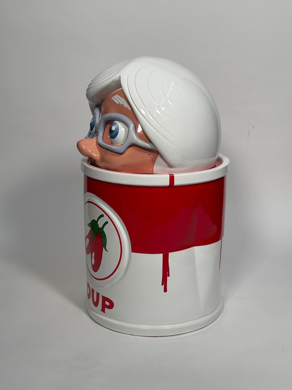 Smaltato Scultura in ceramica Andy's Soup di Massimo Giacon per Superego Editions, Italia in vendita