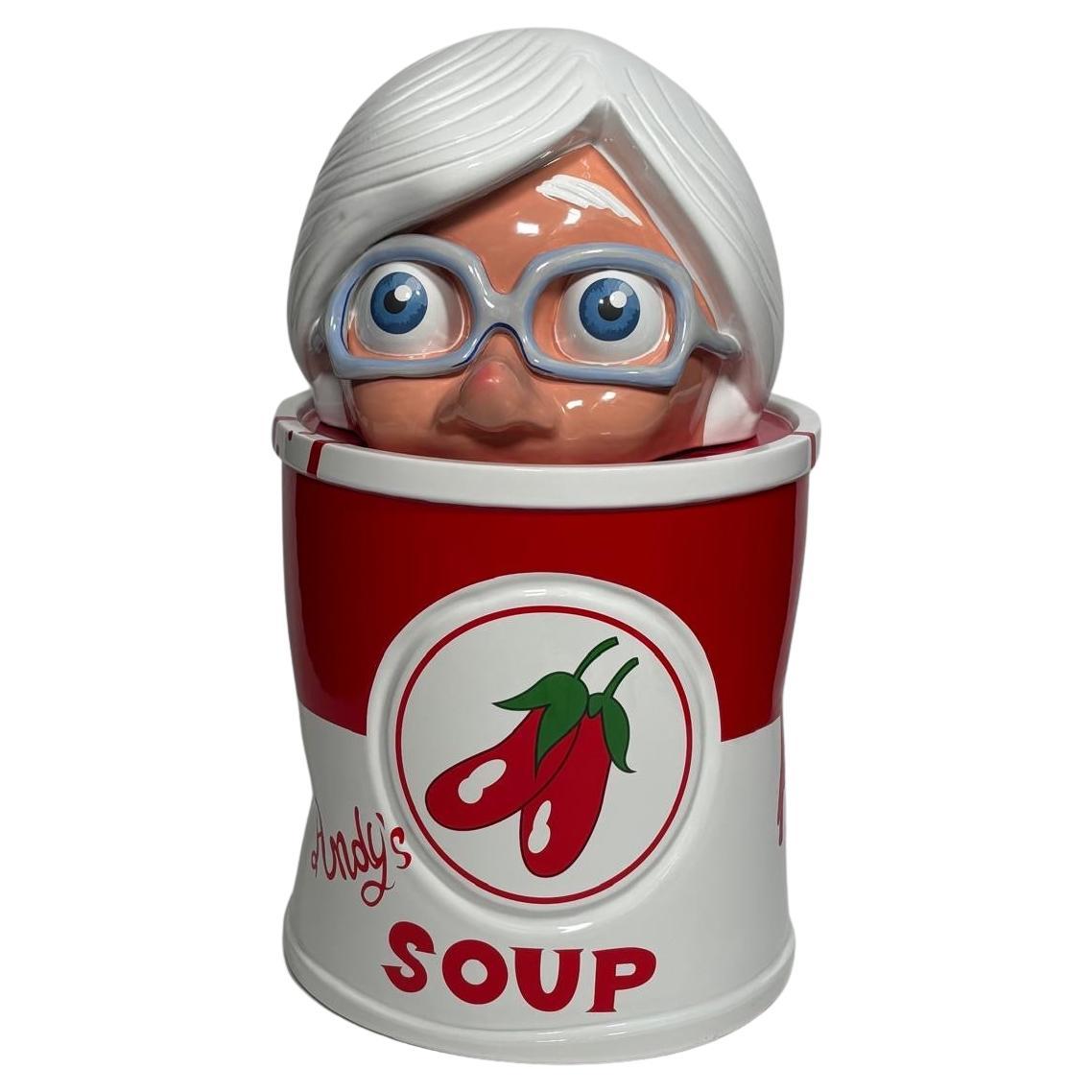 Scultura in ceramica Andy's Soup di Massimo Giacon per Superego Editions, Italia