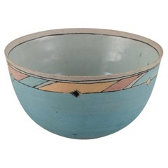 Ane-Katrine von Bülow. Unique bowl in turquoise with geometric fields.