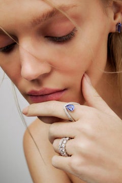Tanzanite and Diamond Teardrop Ring