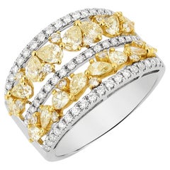 Fancy Yellow Teardrop Ring