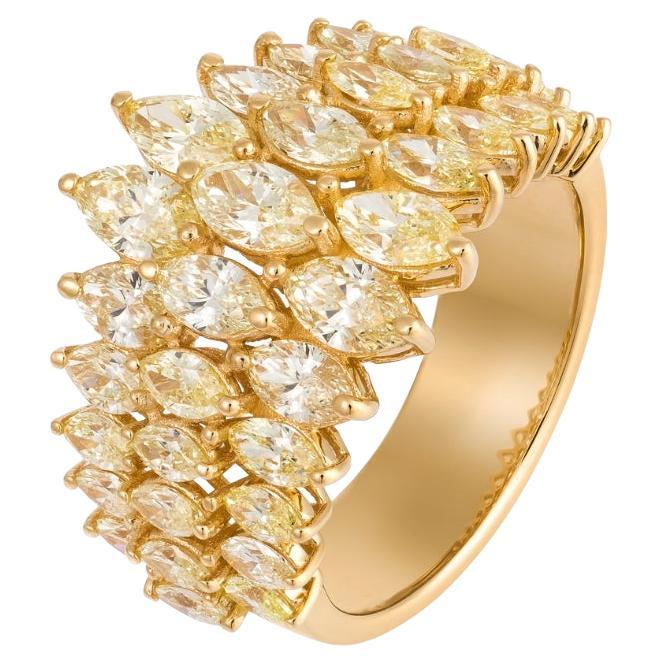 Fancy Yellow Navette Ring