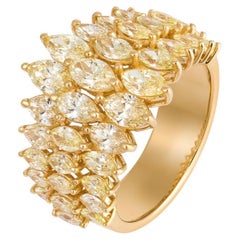 Fancy Yellow Navette Ring