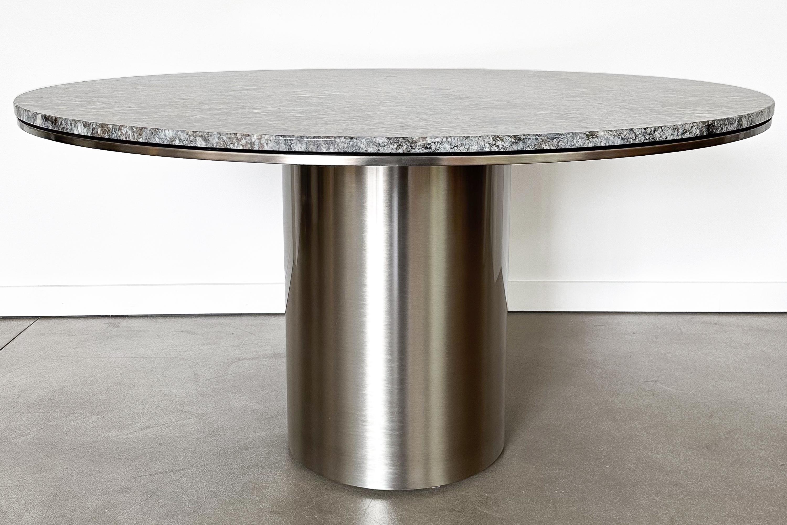 Modern Anello Pedestal Dining Table by Brueton 