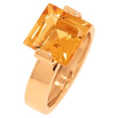 Anillo banda citrino oro rosa