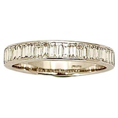 Band Ring with Baguette Cut Diamonds in 18KT White Gold