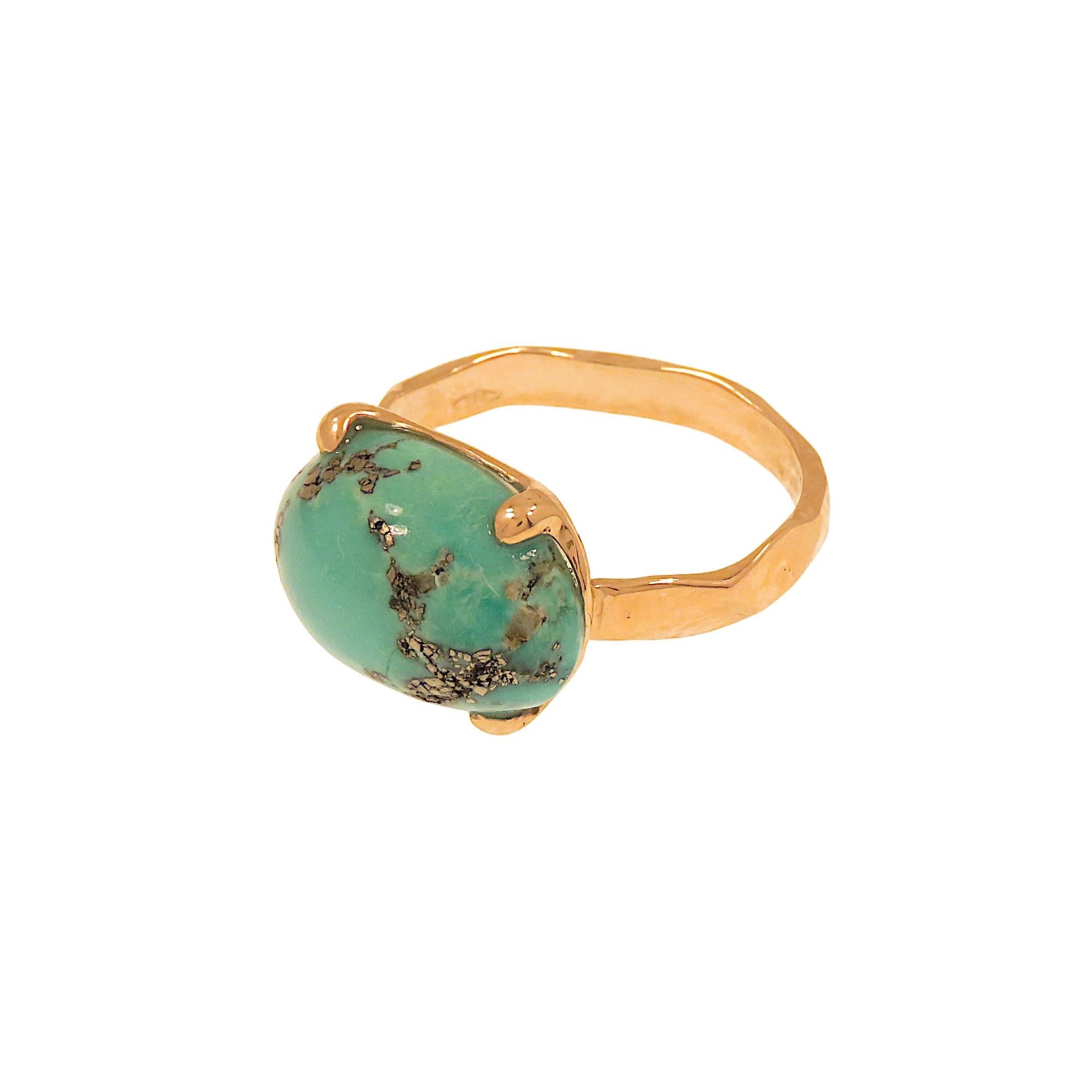 Women's Rose gold turquoise band ring For Sale