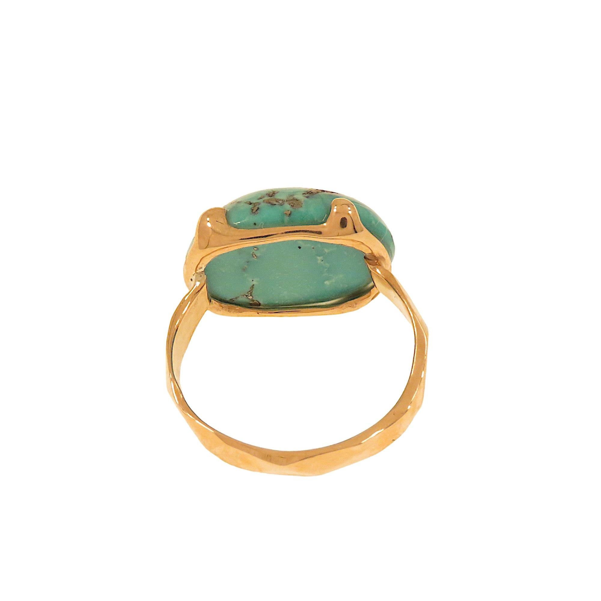 Rose gold turquoise band ring For Sale 1