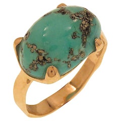 Rose gold turquoise band ring