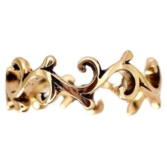 Anneau floral en or rose