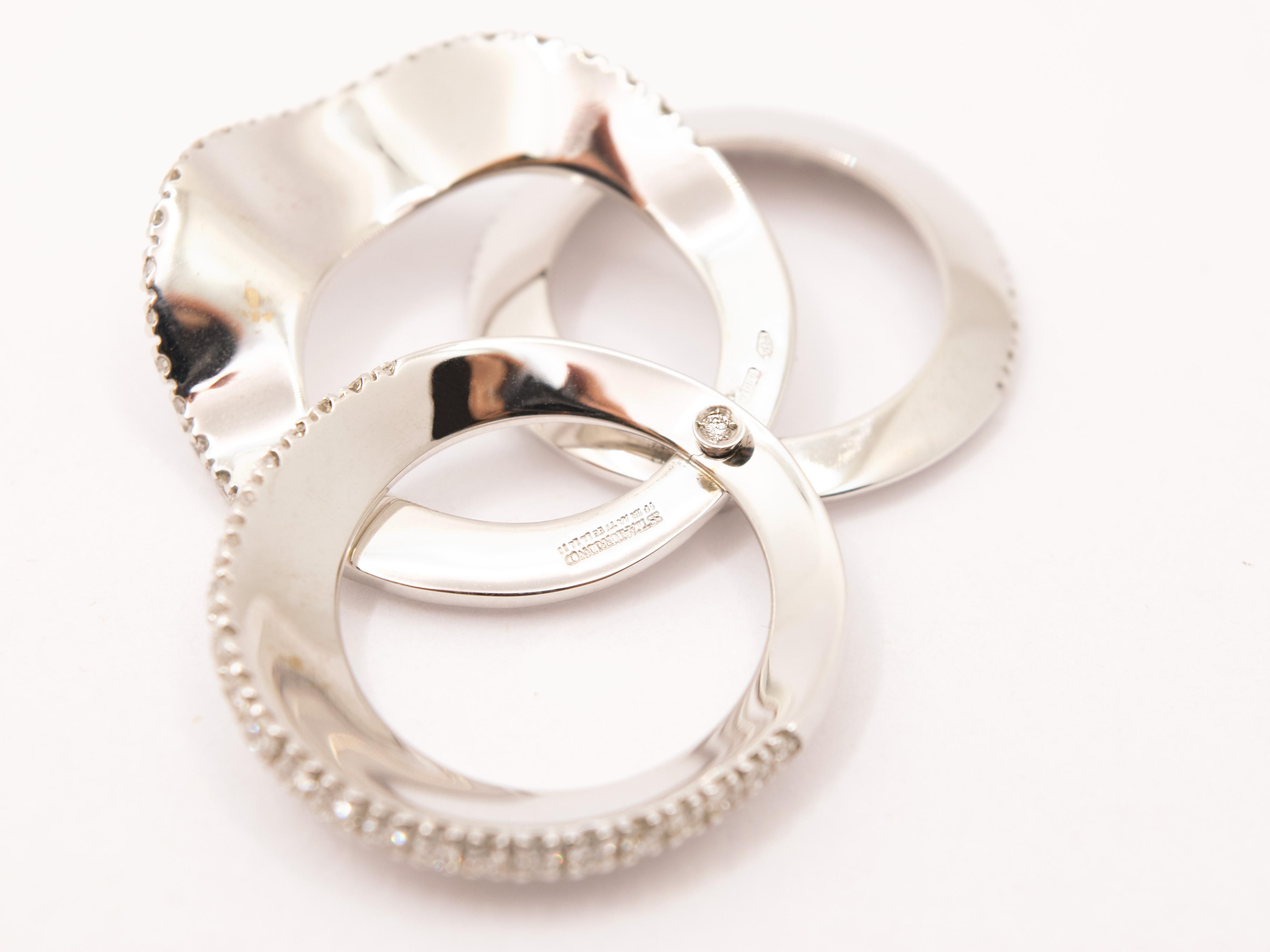 Anello a Fascia in Oro Bianco 18 Kt e Diamanti Ct 1,30 (Zeitgenössisch) im Angebot