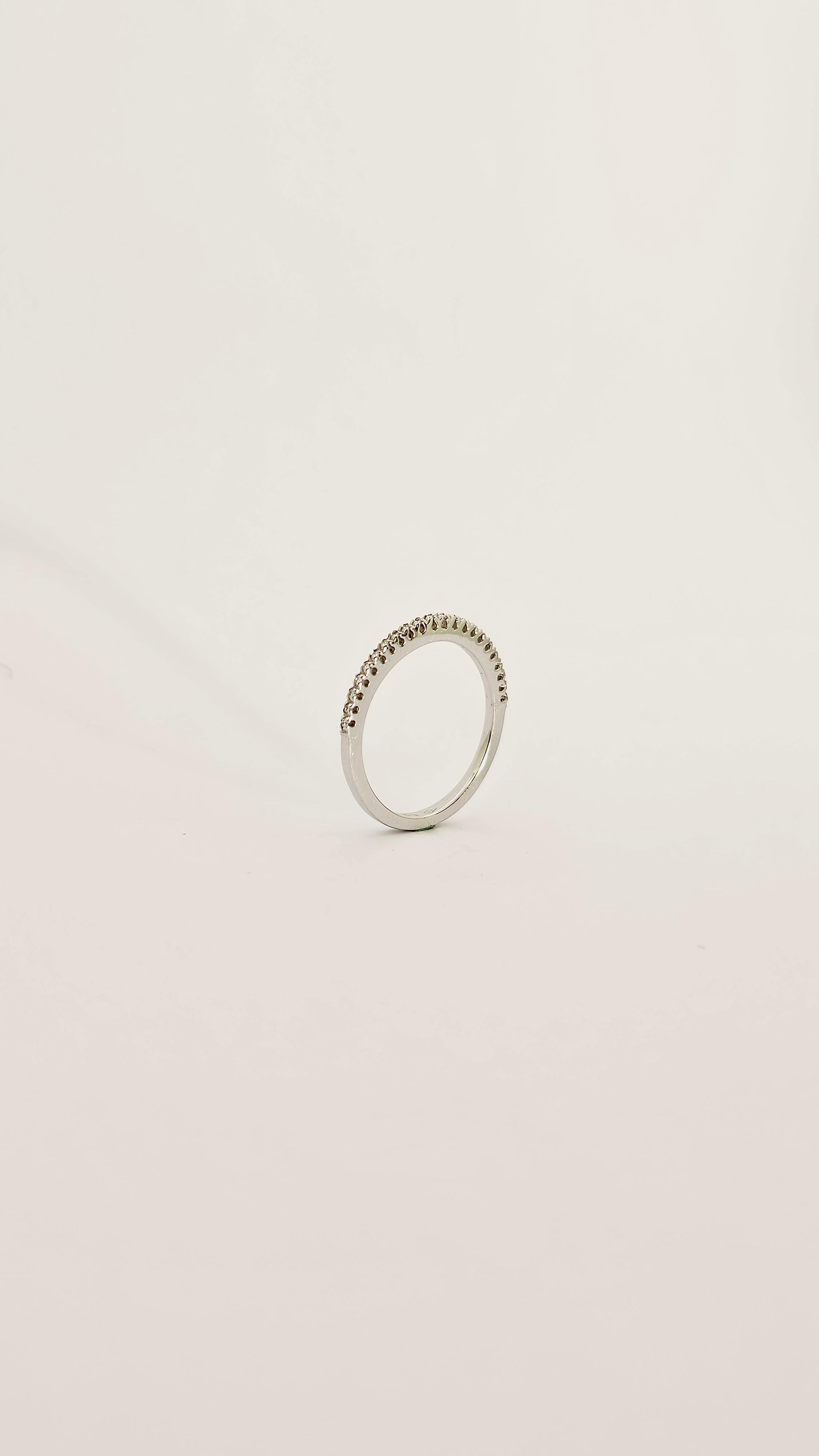 Women's or Men's White Gold and Diamond Band Ring For Sale