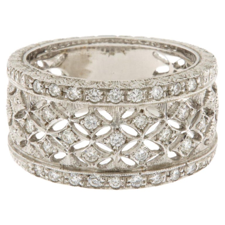 Anello a fascia oro bianco con brillanti ct.0.38 For Sale at 1stDibs |  anello a fascia con brillanti, anello fascia brillanti