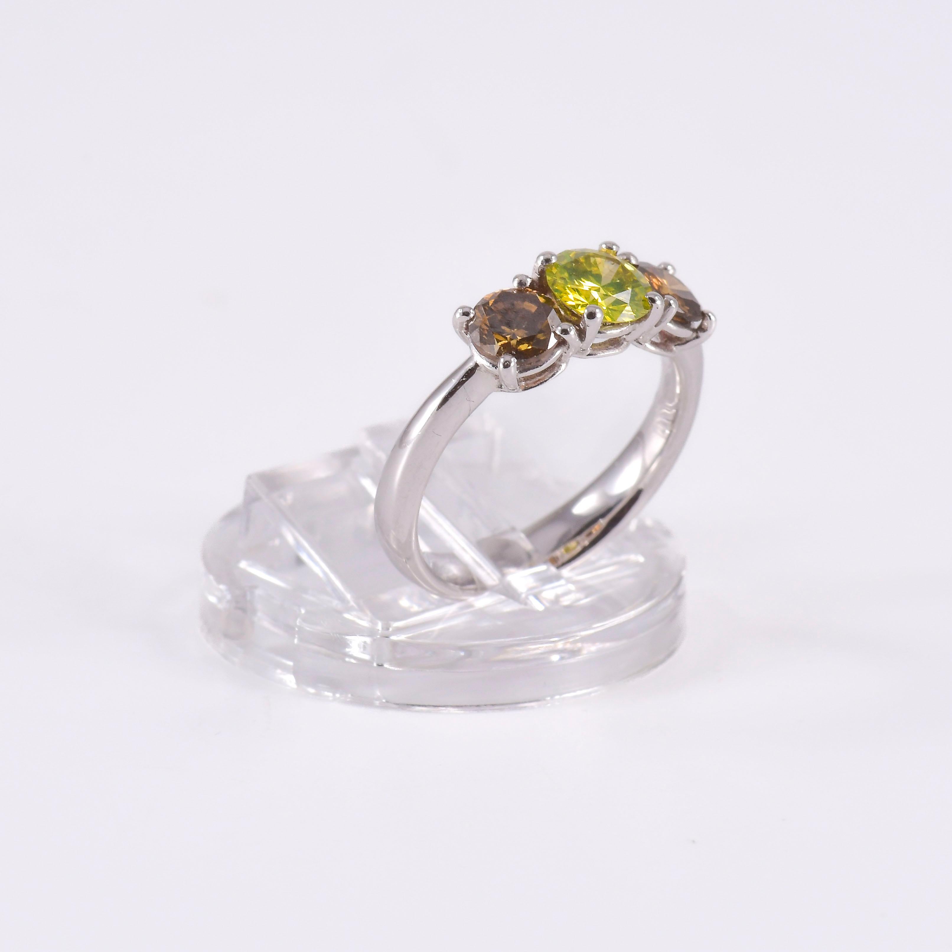 Un anello trilogy che danza tra la terra e la foresta, custode di un racconto antico e prezioso. Tre diamanti, come tre stelle incastonate nel firmamento dell’amore, narrano il passato, il presente e il futuro di un legame eterno.
Il primo, con la