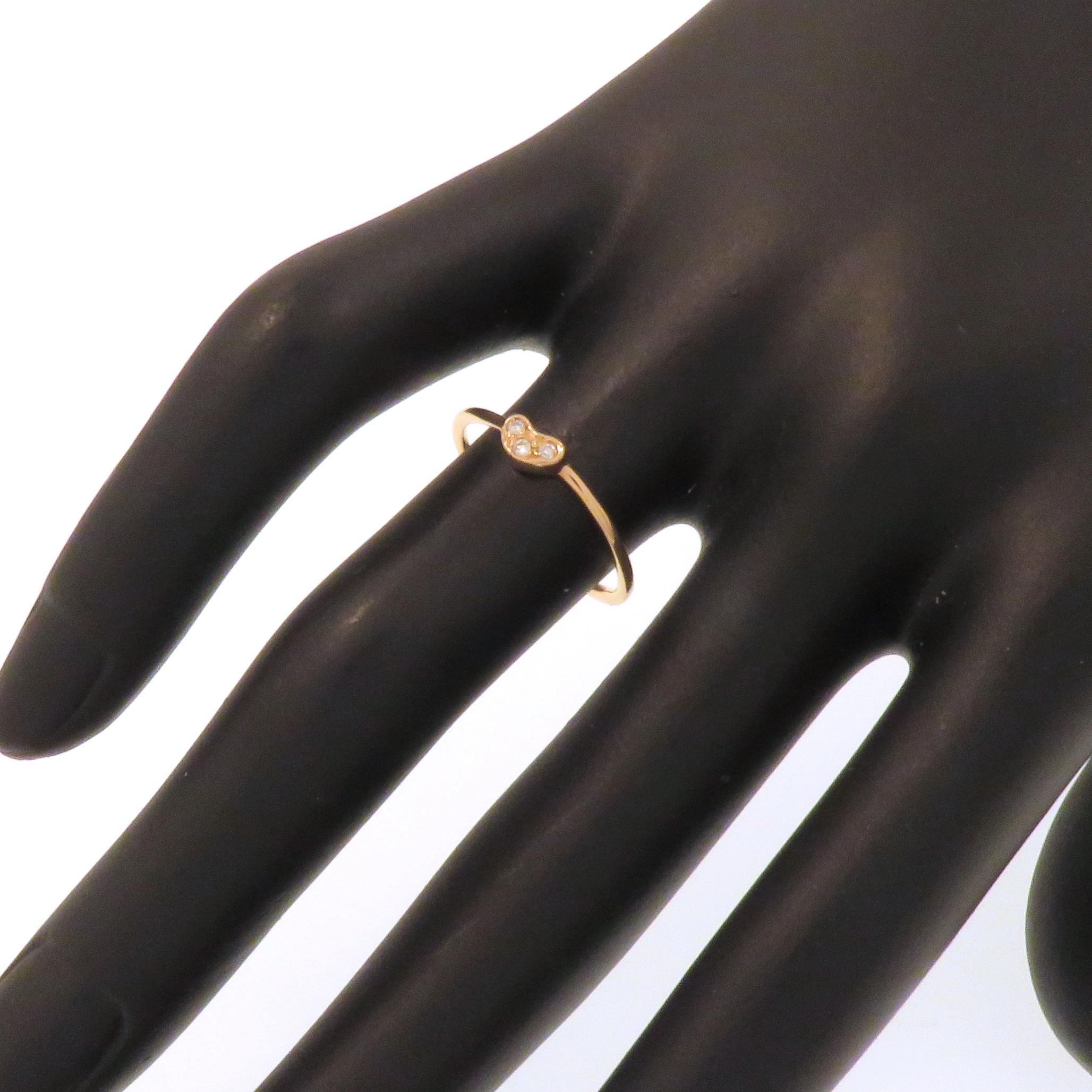 Anello a forma di cuore in oro rosa 9k con diamanti In New Condition For Sale In Milano, IT