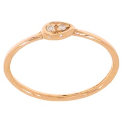 9k Rose Gold Drop Shape Ring with Diamonds