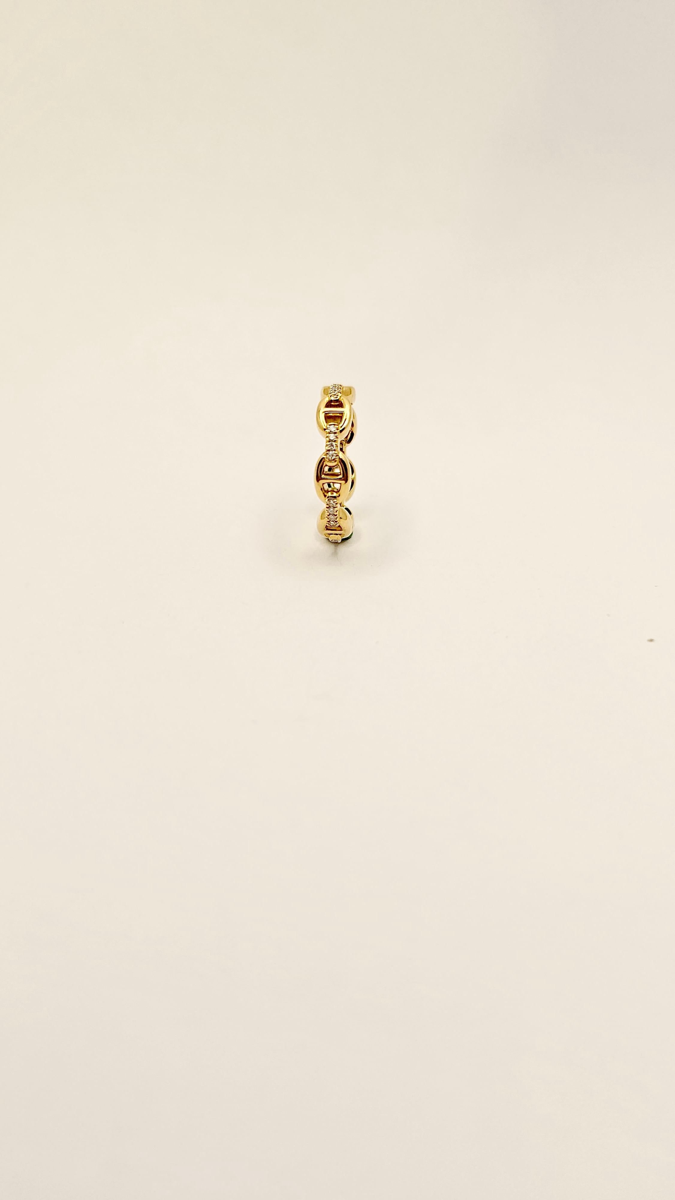 18 Kt Gelbgold und Diamant Navy Mesh Ring (Zeitgenössisch) im Angebot
