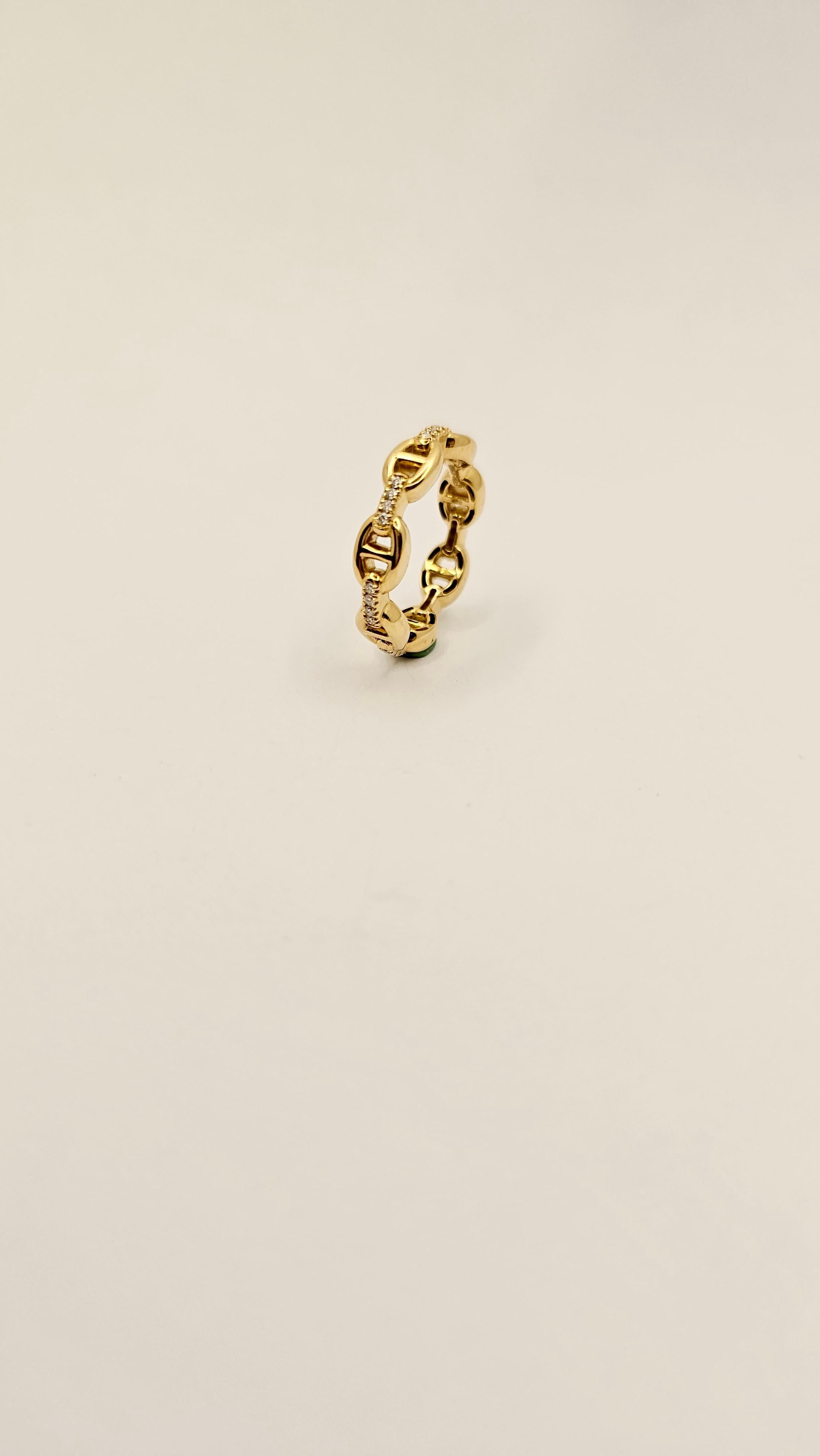 18 Kt Gelbgold und Diamant Navy Mesh Ring im Zustand „Neu“ im Angebot in Cattolica, IT