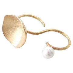 Anello conchiglia e perla argento 925 perle freshwater, placcato in oro 18 kt. 