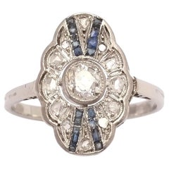 Anello Art Deco Zaffiri e Brillanti