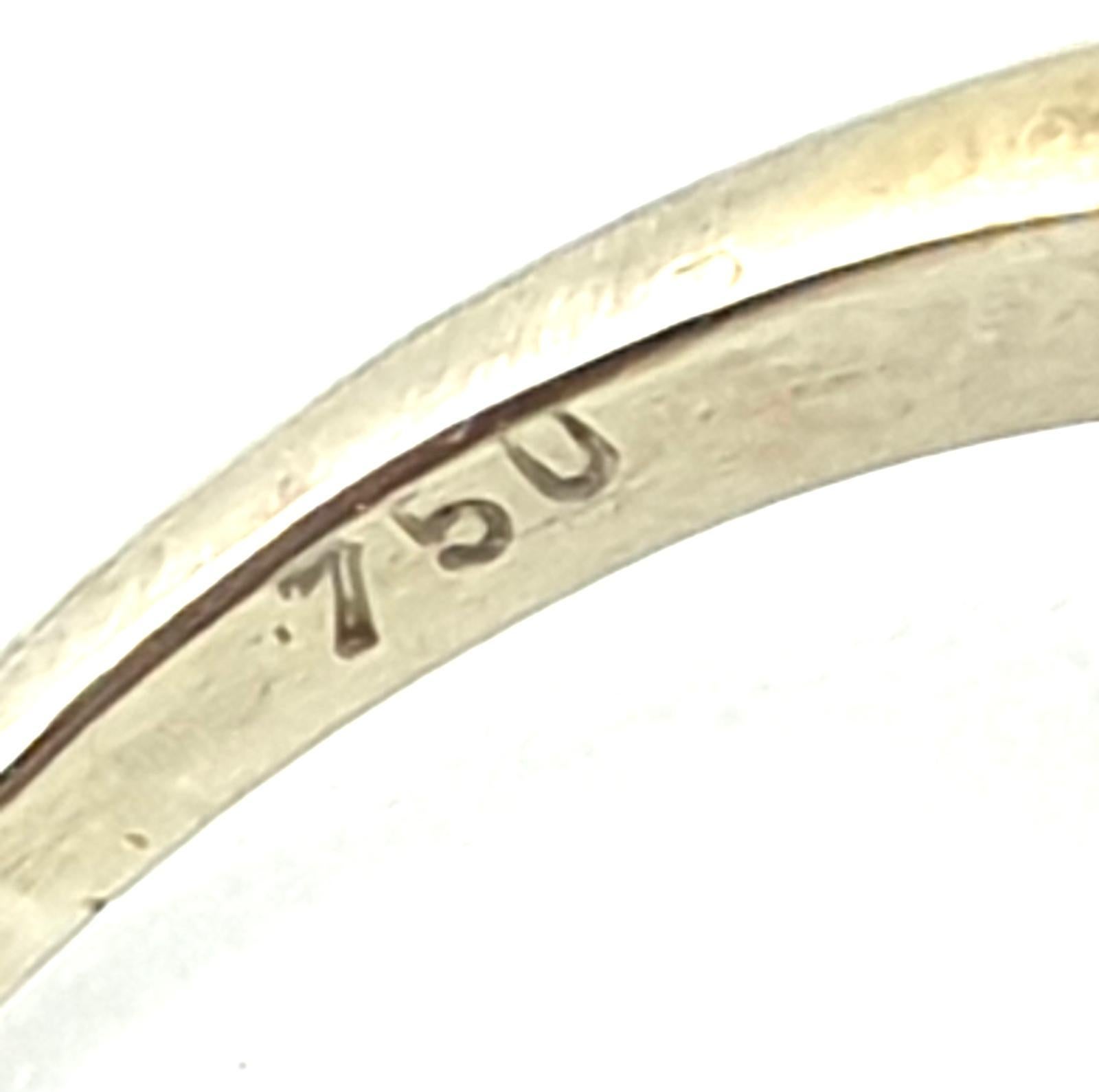 Art Nouveau ring in 18k white gold with antique-cut diamonds 2.2 ct total For Sale 8