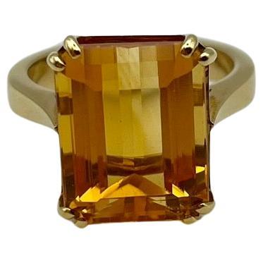 Anello artigianale in Oro giallo 18kt. con Citrino di 9.04 ct. in vendita