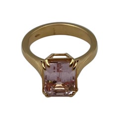 Anello artigianale in Oro rosa 18 kt. con Kunzite 2.80 ct.