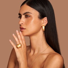 Anello Bold CZ, (da US 6.5 a US 9), argento 925 placcato in oro 18 kt, Athena