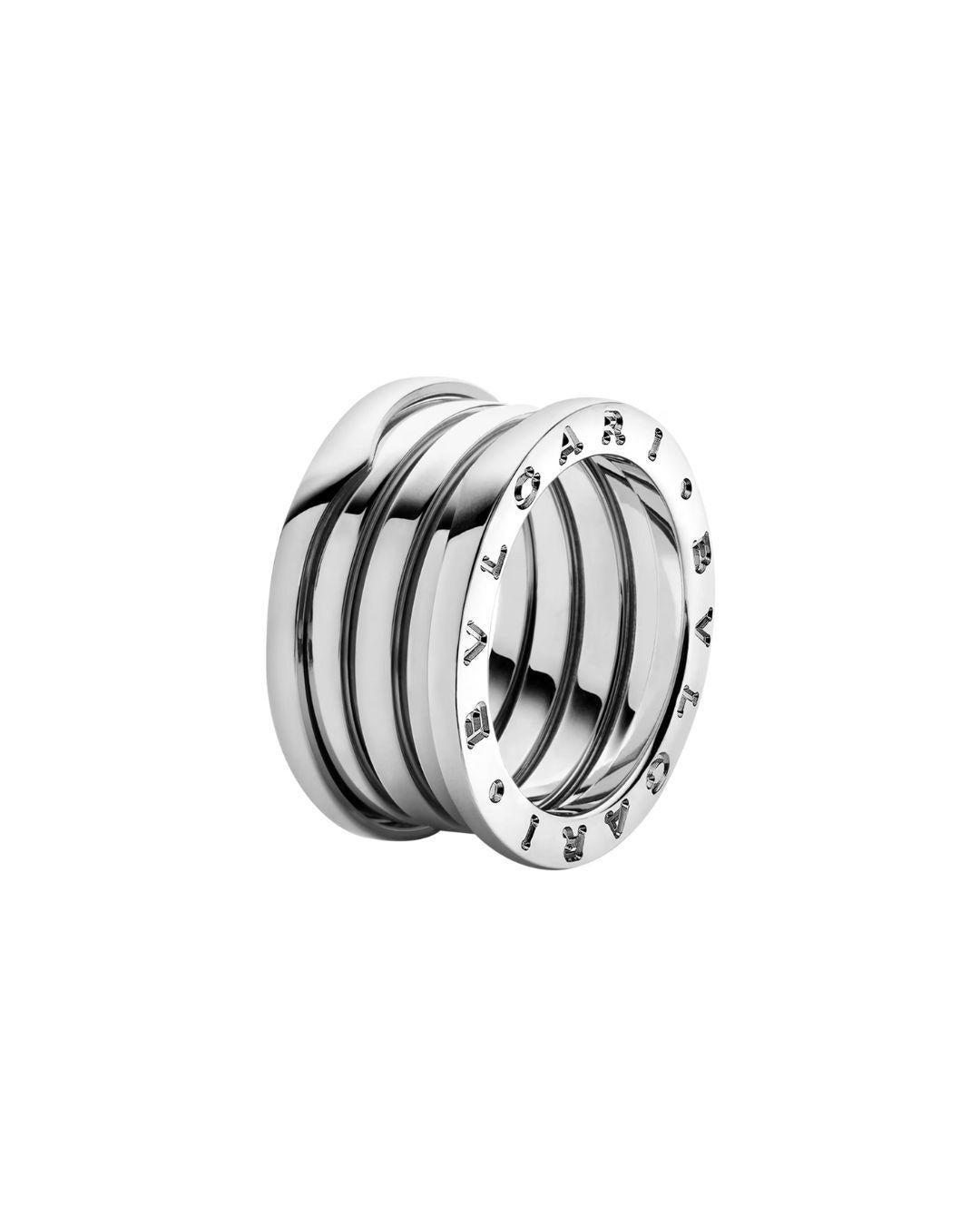 Women's or Men's Bulgari B.Zero1 ring Four bands 18kt white gold original For Sale