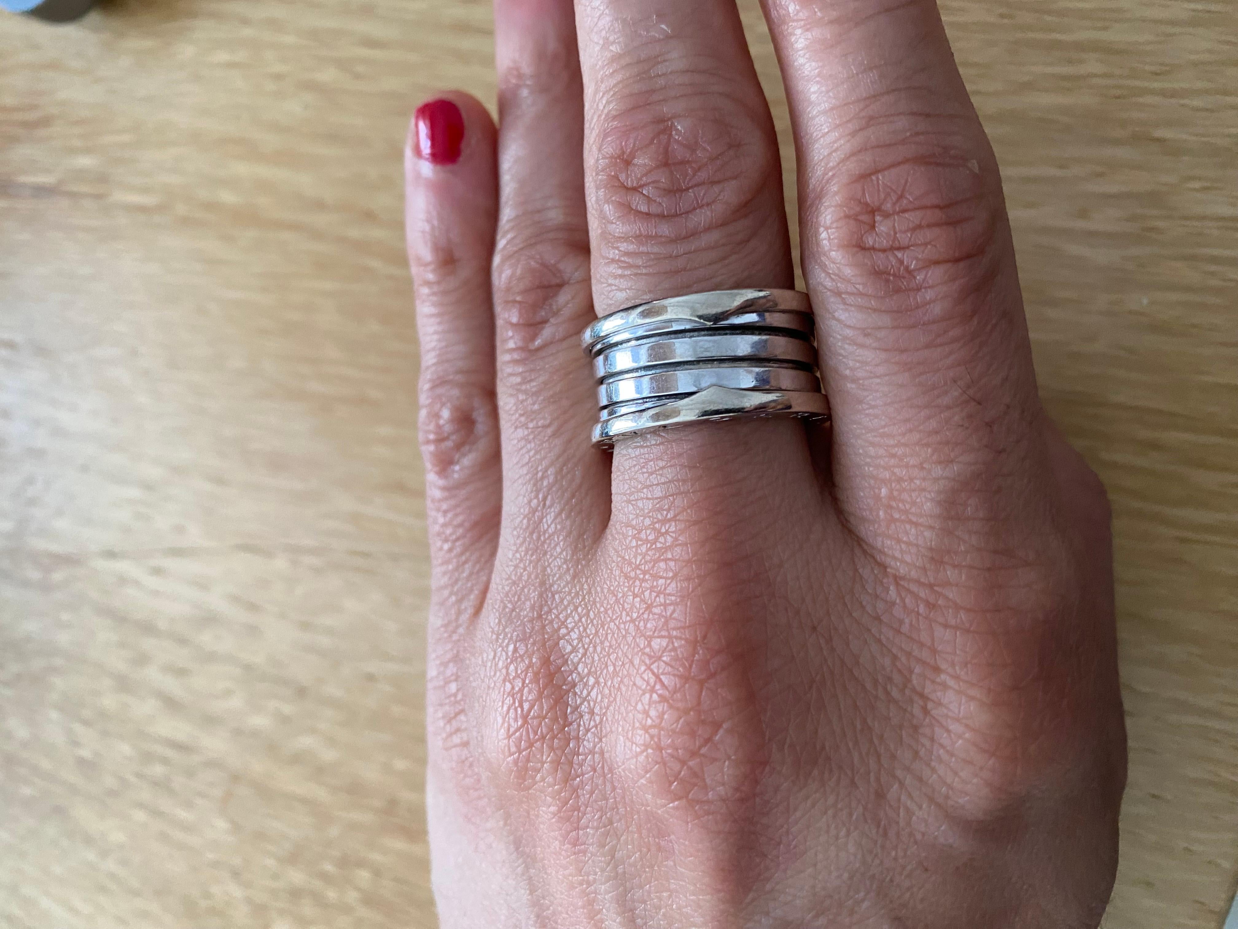 Bulgari B.Zero1 ring Four bands 18kt white gold original For Sale 2
