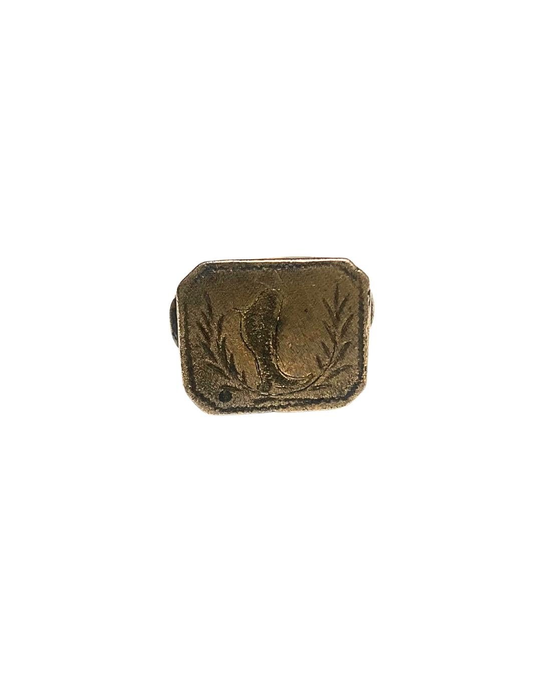 Medieval Antique Bronze Chevalier Ring For Sale