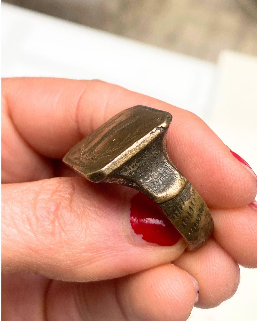 Antique Bronze Chevalier Ring For Sale 1